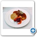 Flug von Kapstadt nach Doha - Rinderfilet mit Kartoffelgratin